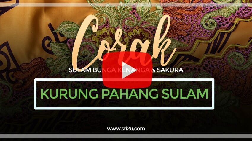 Baju Kurung Pahang Sulam Corak Bunga Kenanga & Bunga Sakura