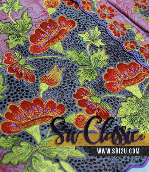 Corak-Sulam-Baju-Kebaya-Majlis-Persandingan-02 Corak Sulam Baju Kebaya Majlis Persandingan Bunga Senduduk Merah