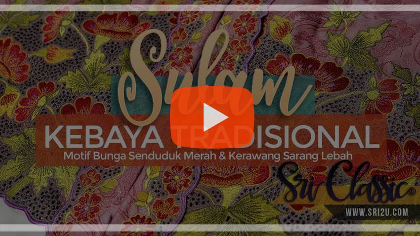 Baju Kebaya Tradisional Sulam Bunga Senduduk Merah