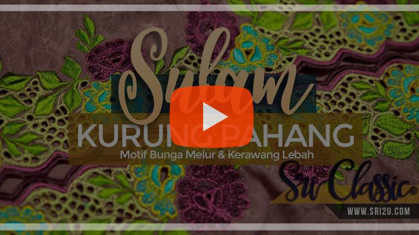 Baju Kurung Pahang Sulam Corak Bunga Melur
