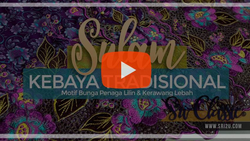 Baju Kebaya Tradisional Corak Sulam Bunga Keladi Bunting