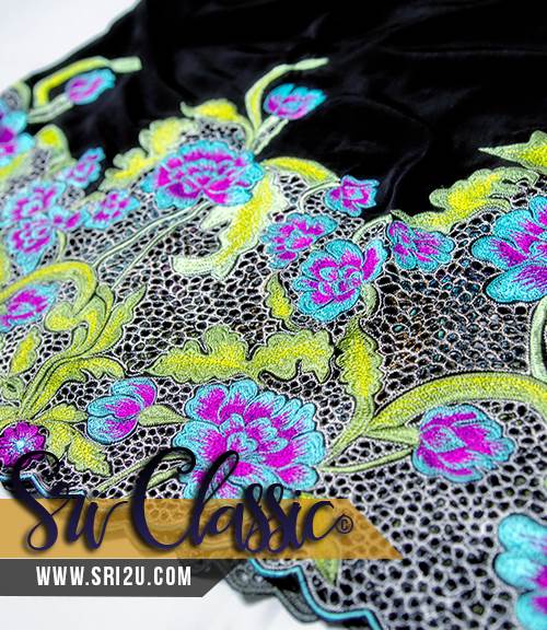Baju-Kurung-Moden-Sulam-01 Baju Kurung Moden Sulam Corak Bunga Jasmine