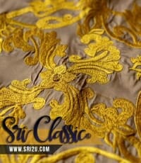 Sulam Padu Satin Benang Emas Motif Cop Mohor