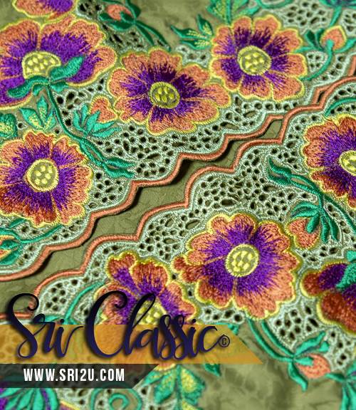 Sulaman-Kerawang-Air-Mata-Dengan-Motif-Sulaman-Bunga-Ros-Hutan-Baju-Kurung-Tradisional Sulaman Kerawang Air Mata Dengan Motif Sulaman Bunga Ros Hutan