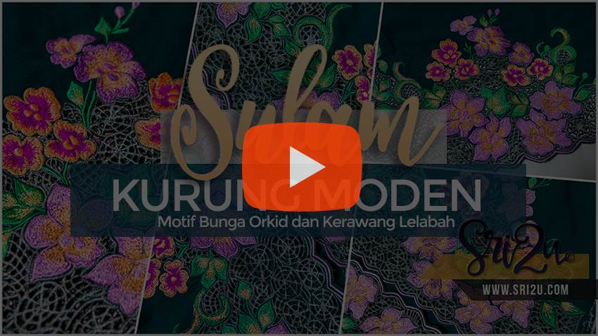 Kurung Moden Sulam Corak Bunga Orkid Kerawang Lelabah